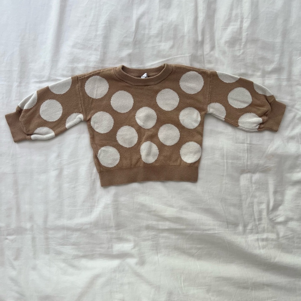 GAP Kids Brown and White Polka Dot Sweater